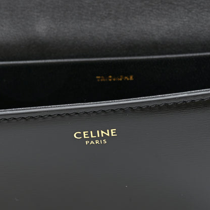 Celine Shiny Calfskin Triomphe Studded Chain Shoulder Bag Black 6 of 9