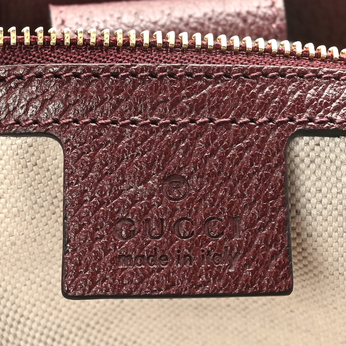 Monogram Textured Dollar Calfskin Web Medium Ophidia Shopping Tote Sahara Rubino Chardonnay
