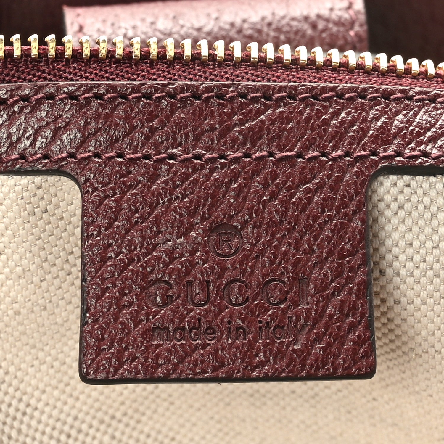 Gucci Monogram Textured Dollar Calfskin Web Medium Ophidia Shopping Tote Sahara Rubino Chardonnay 6 of 9