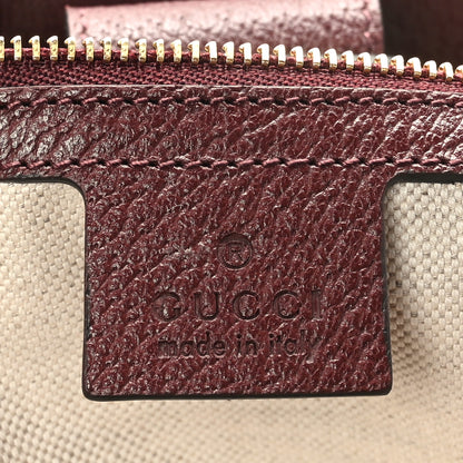 Gucci Monogram Textured Dollar Calfskin Web Medium Ophidia Shopping Tote Sahara Rubino Chardonnay 6 of 9