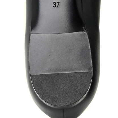 Chanel Lambskin Grosgrain Camellia Ballerina Flats 37 Black 6 of 17