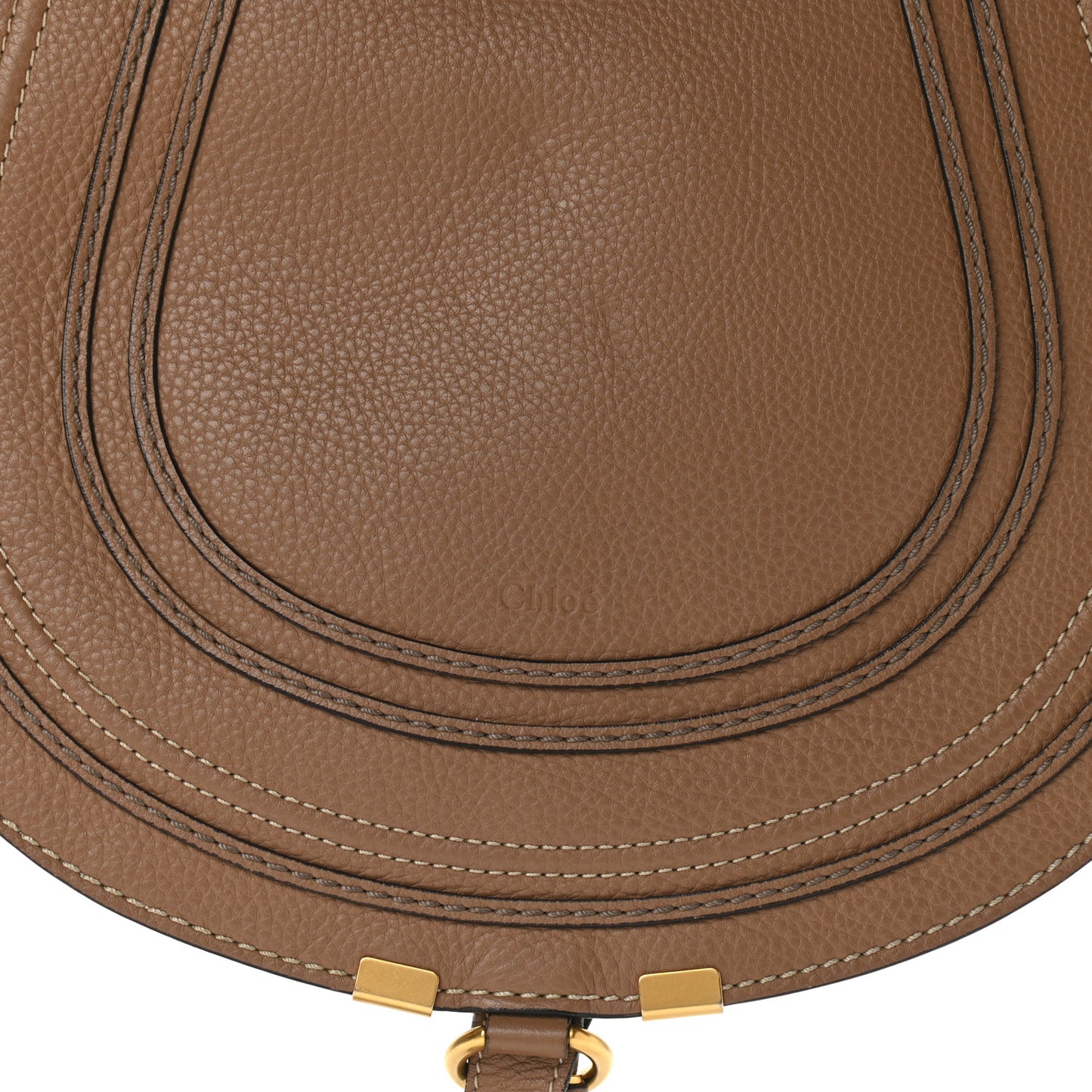 Calfskin Medium Marcie Round Crossbody Bag Nut