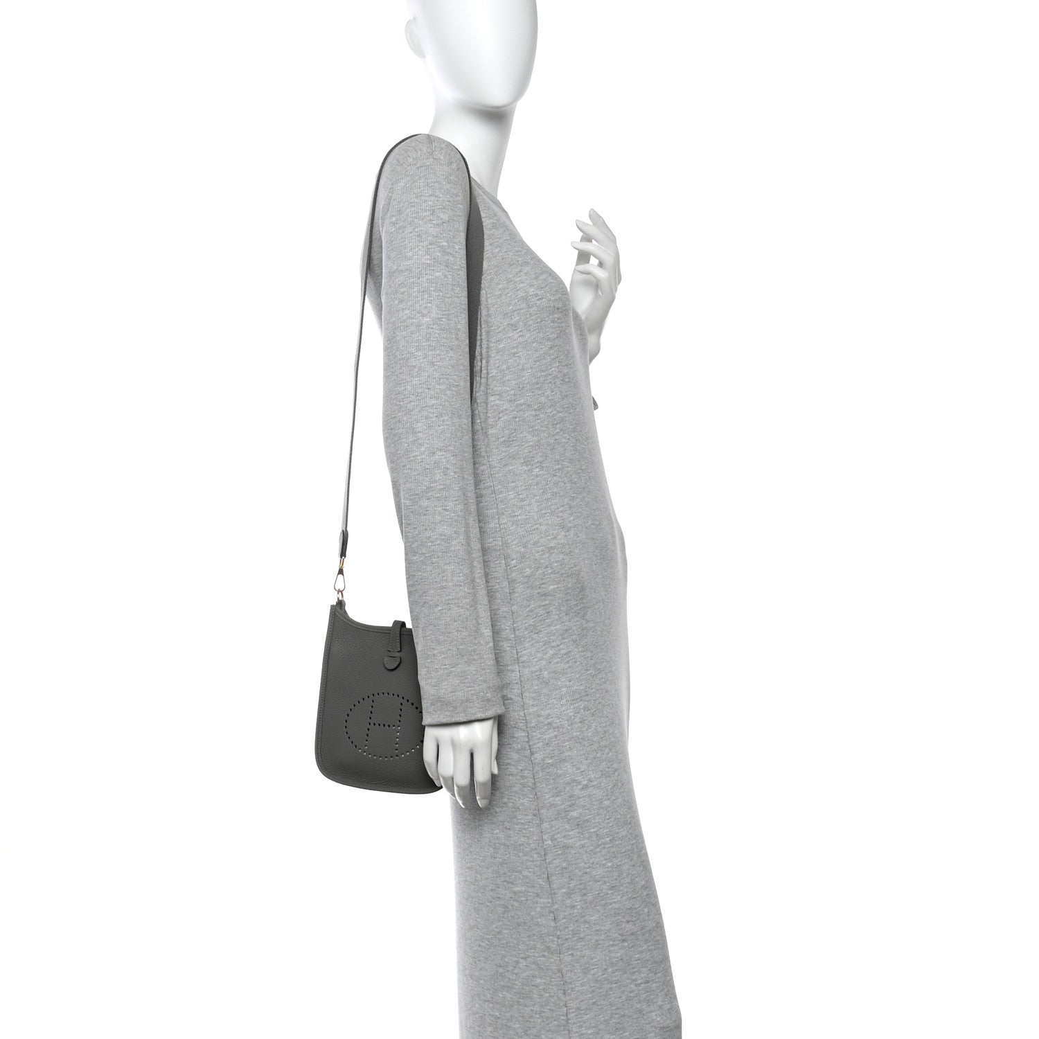 Hermes Taurillon Clemence Evelyne TPM Gris Meyer 2 of 10