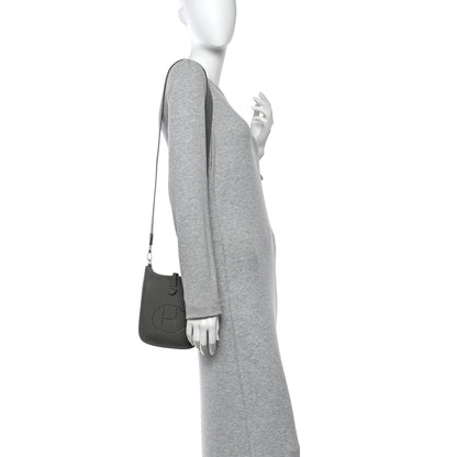 Hermes Taurillon Clemence Evelyne TPM Gris Meyer 2 of 10
