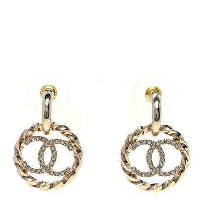 Chanel Twist Crystal CC Drop Earrings Gold 1 of 5
