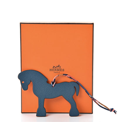 Hermes Epsom Togo Petit H Bag Charm Horse GM Colvert Orange 4 of 4