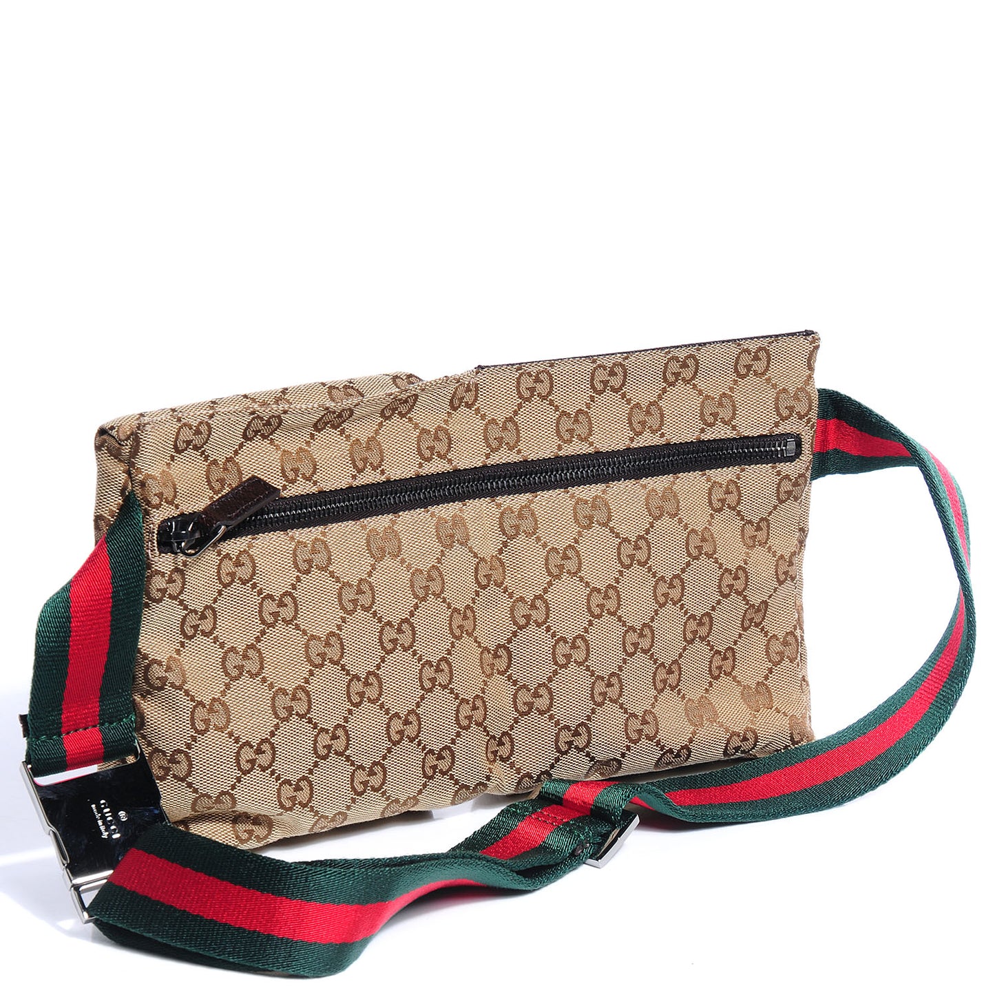 Monogram Web Belt Bag Dark Brown