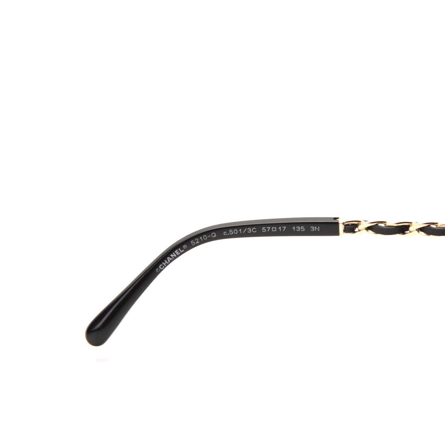 Lambskin Square Chain Sunglasses 5210-Q Black
