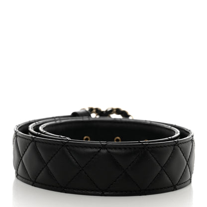 Chanel Calfskin Quilted CC Chain Belt 75/30 Black 2 of 9