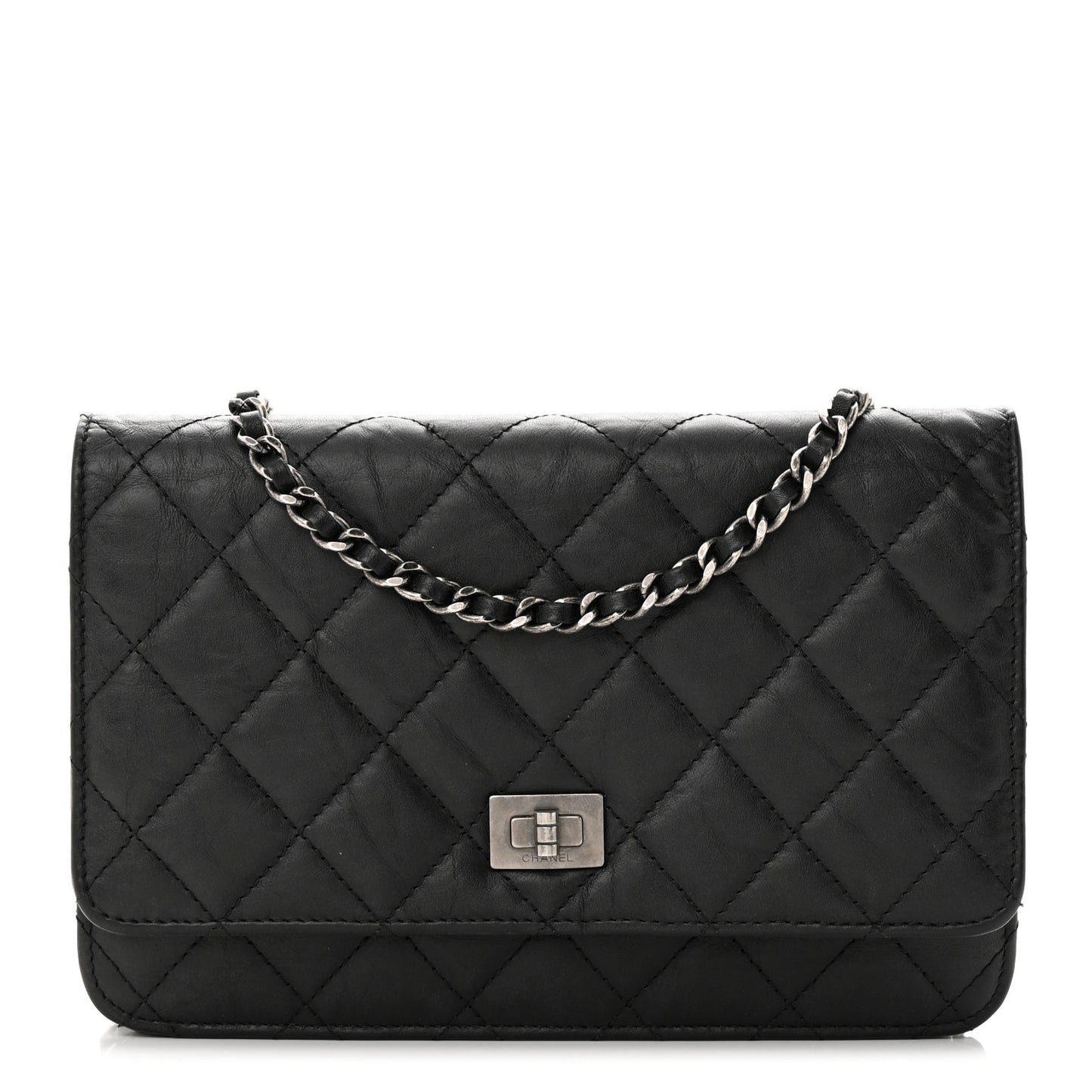 Aged Calfskin Reissue Wallet On Chain WOC Black