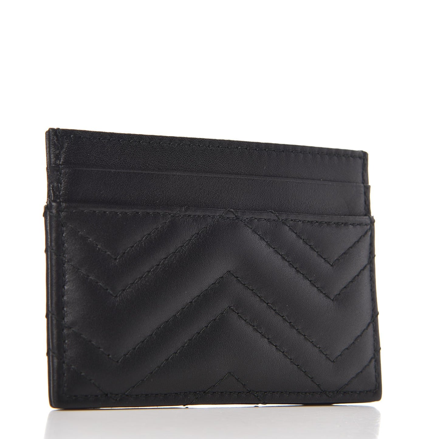 Calfskin Matelasse GG Marmont Card Holder Black