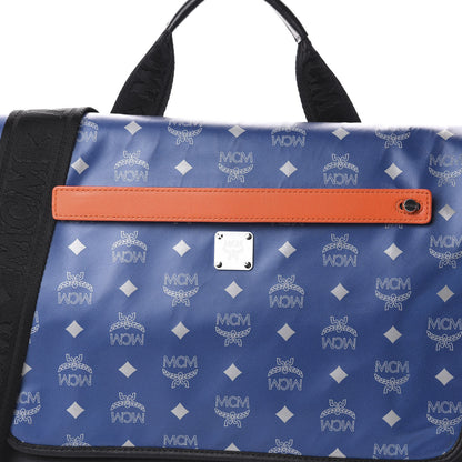 MCM Visetos Large Messenger Bag Estate Blue 7 of 9