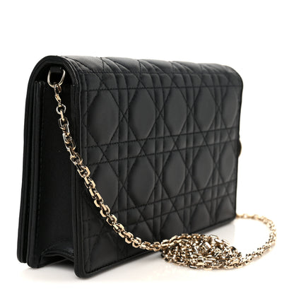Christian Dior Lambskin Cannage Lady Dior Pouch Black 4 of 16