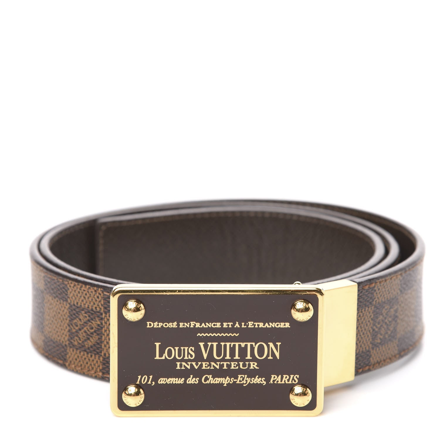 Louis Vuitton Damier Ebene 35mm Inventeur Reversible Belt 95 38 1 of 6