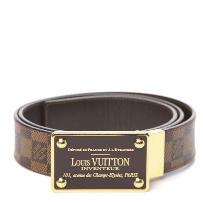 Louis Vuitton Damier Ebene 35mm Inventeur Reversible Belt 95 38 1 of 6