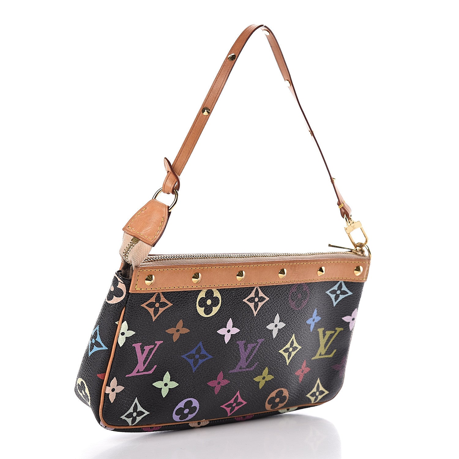 Louis Vuitton Monogram Multicolor Pochette Accessories Black 3 of 12