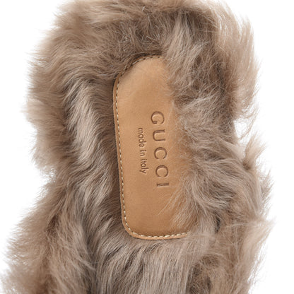Gucci Velvet Fur Womens Princetown Slippers 39 Hibiscus Red 7 of 8
