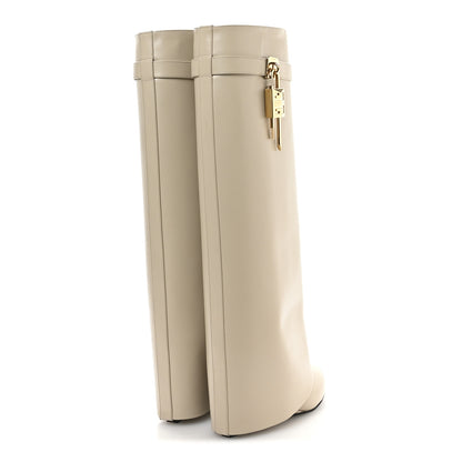 Givenchy Box Calfskin Shark Lock Pant Boots 38.5 Natural Beige 5 of 8