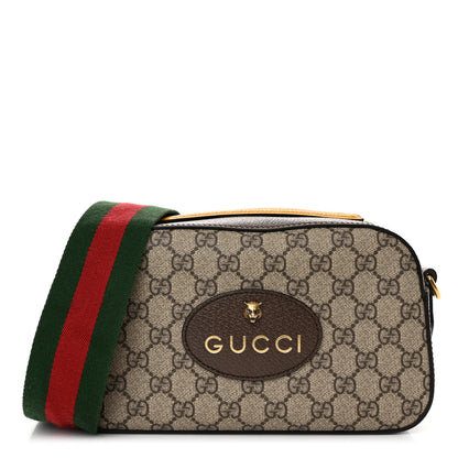 Gucci GG Supreme Monogram Web Neo Vintage Shoulder Bag Beige New Acero Crop 1 of 9