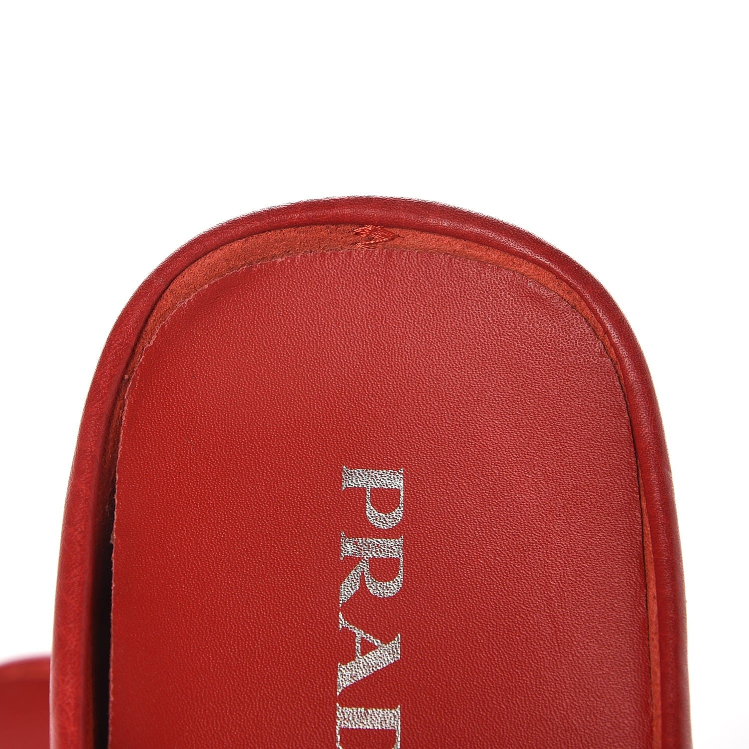 Prada Vitello Daino Logo Mules 36.5 Red 11 of 13