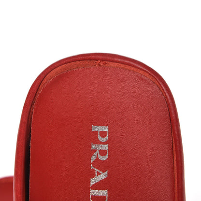 Prada Vitello Daino Logo Mules 36.5 Red 11 of 13