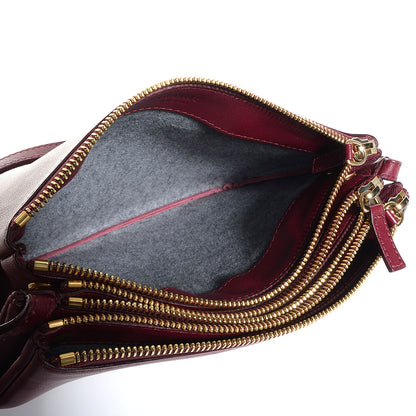 Celine Lambskin Small Trio Crossbody Bag Burgundy 5 of 7