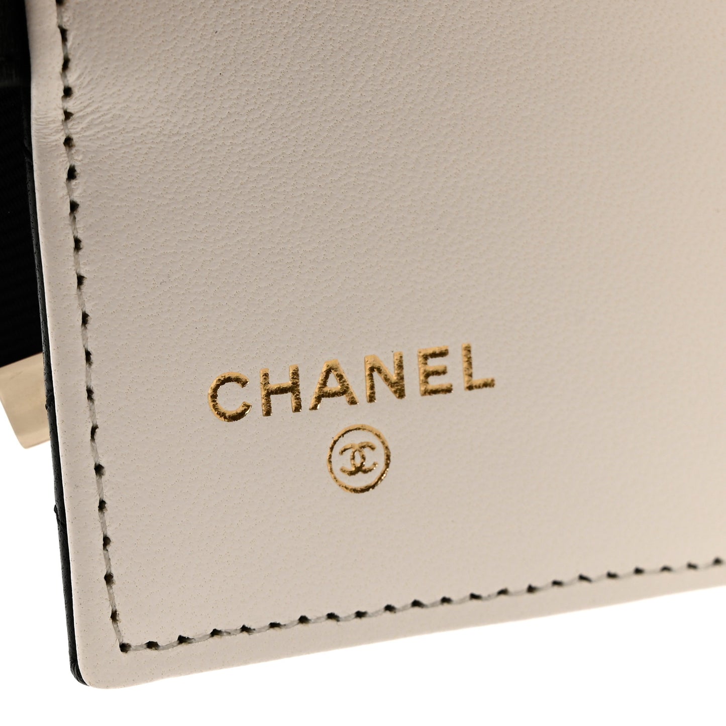 Lambskin Quilted Book Card Holder Black
