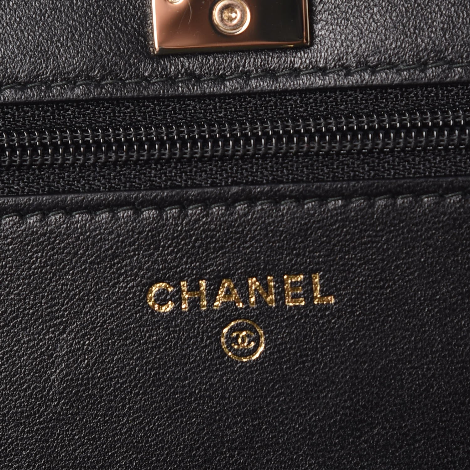 Chanel Lambskin Chevron Quilted Trendy CC Wallet On Chain WOC Black 7 of 9