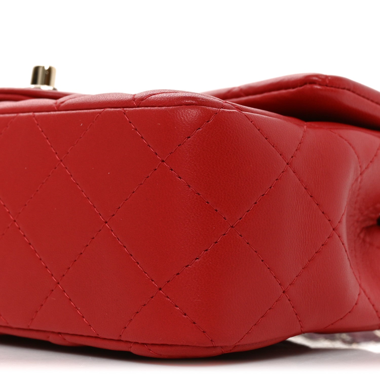 Chanel Lambskin Quilted Mini Rectangular Flap Red 10 of 11