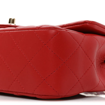 Chanel Lambskin Quilted Mini Rectangular Flap Red 10 of 11