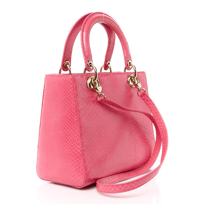 Christian Dior Snakeskin Medium Lady Dior Pink 3 of 13