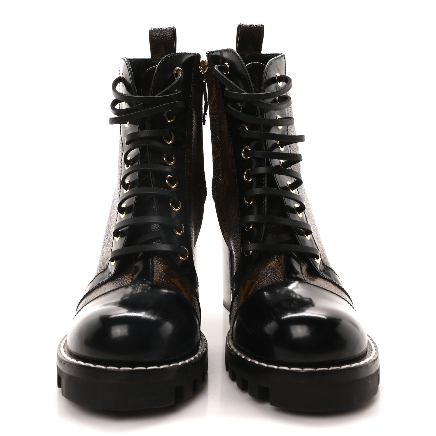 Louis Vuitton Patent Calfskin Monogram Star Trail Ankle Boots 38 Black 3 of 9