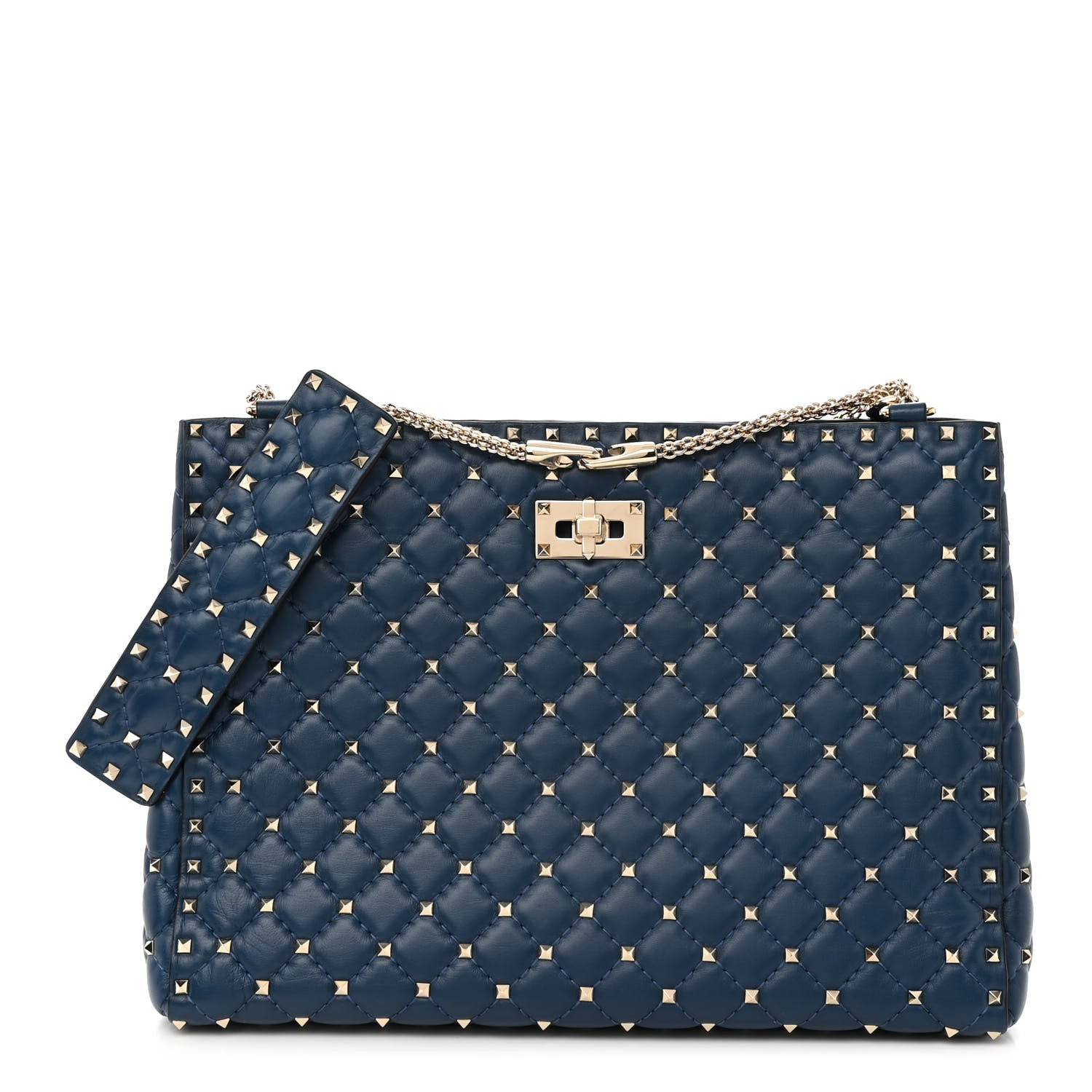 Valentino Garavani Nappa Rockstud Spike Shoulder Tote Pure Blue 1 of 9