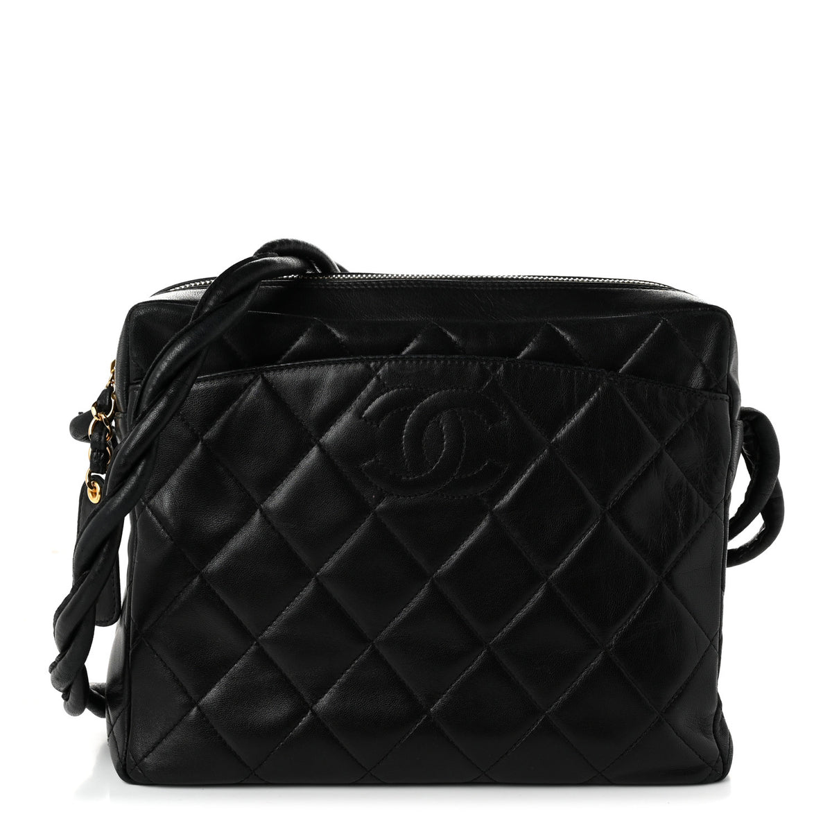 Chanel Lambskin Quilted Messenger Bag Black 1 of 11