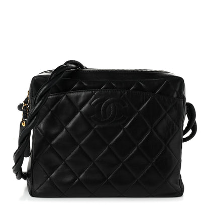 Chanel Lambskin Quilted Messenger Bag Black 1 of 11