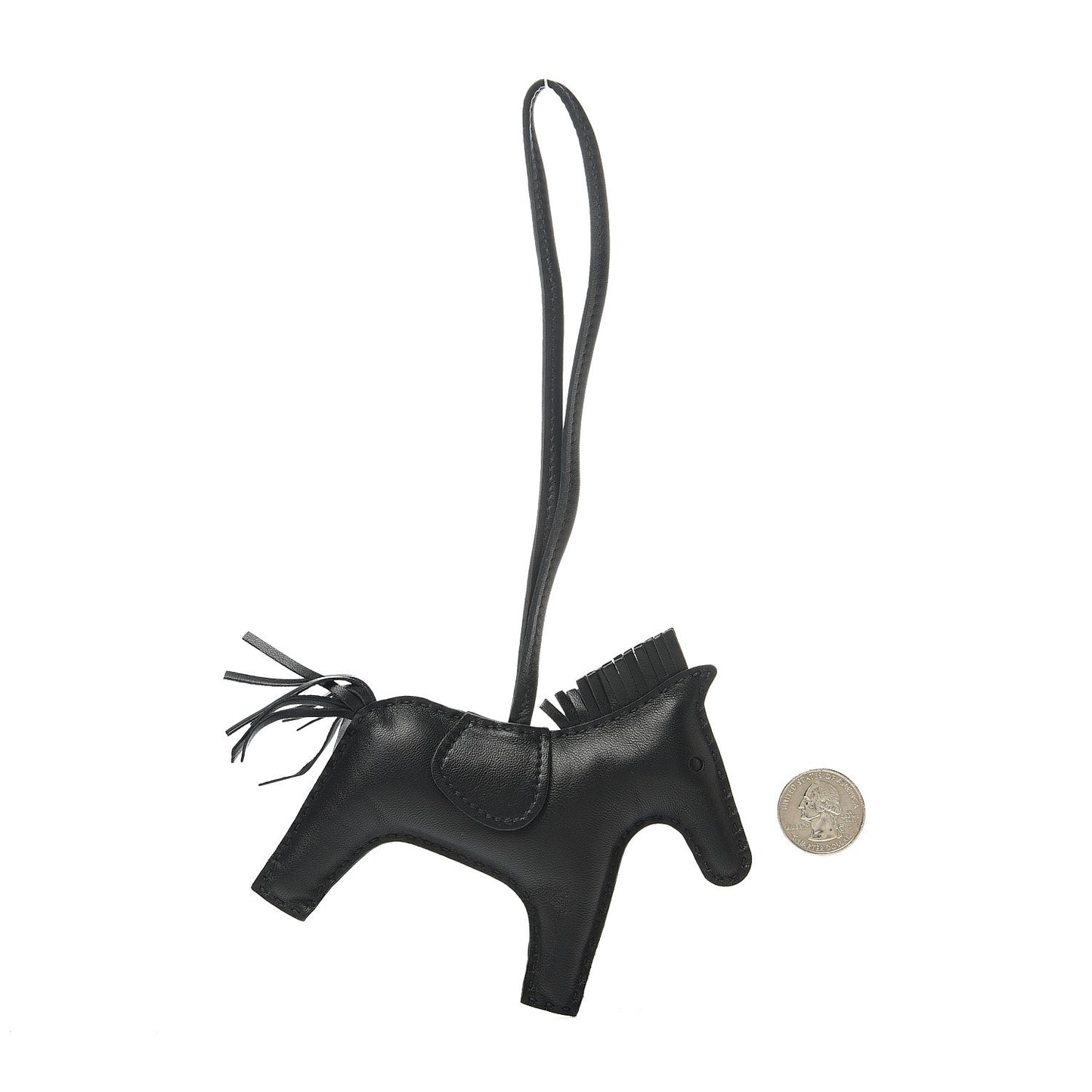 Milo Lambskin Grigri Rodeo Horse Bag Charm MM So Black