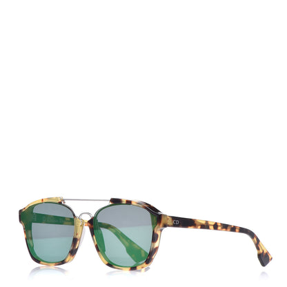 Christian Dior Abstract Square Mirrored Sunglasses Spotted Havana Green 1 of 9