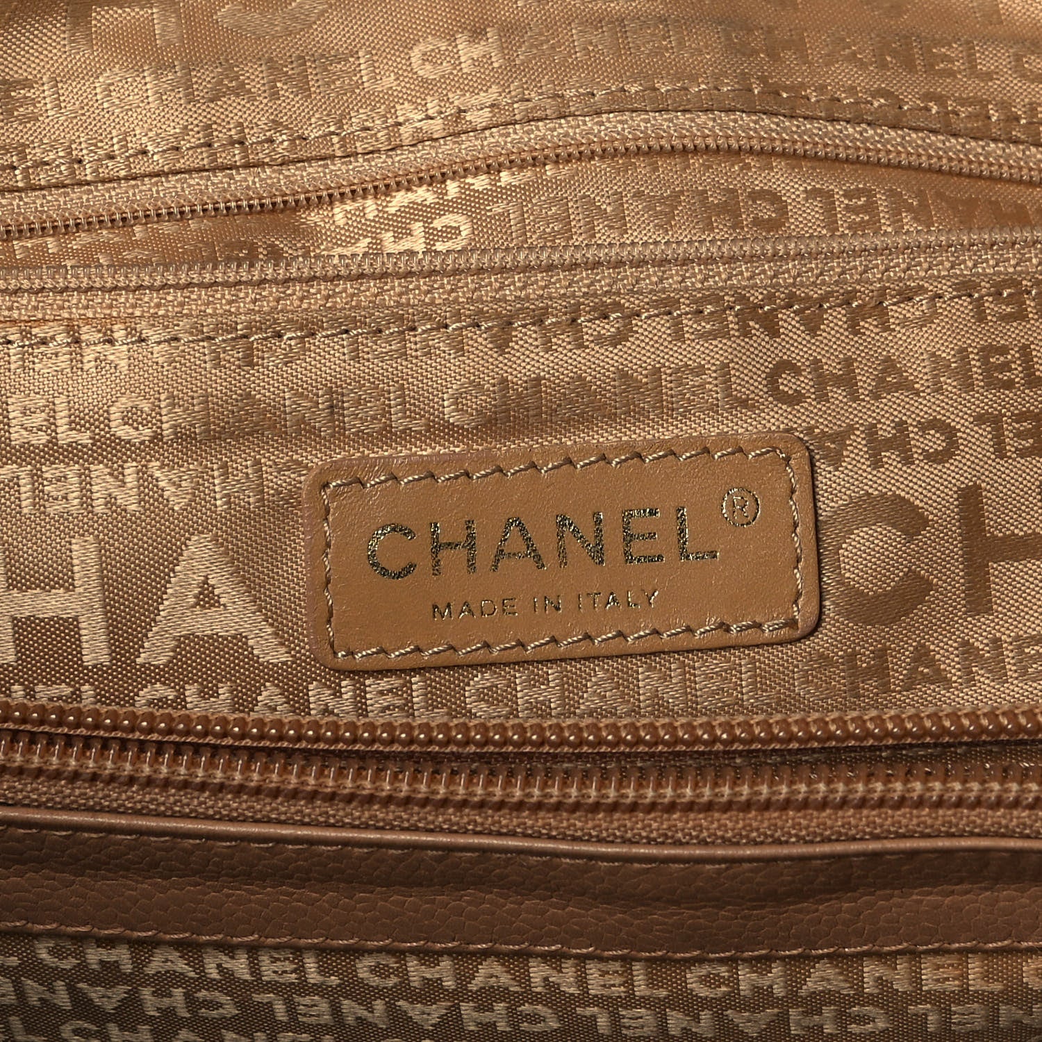 Chanel Caviar CC Stitched Tote Beige 5 of 8