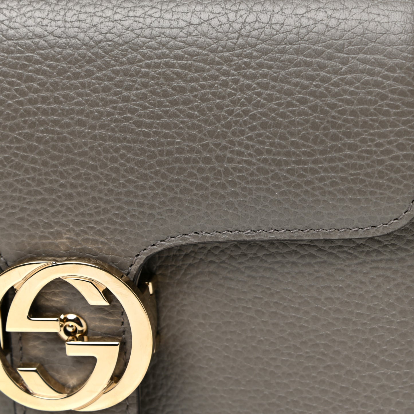 Dollar Calfskin Small Interlocking G Shoulder Bag Loess