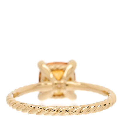 David Yurman 18K Yellow Gold Diamond Citrine 7mm Chatelaine Ring 52 6 4 of 7