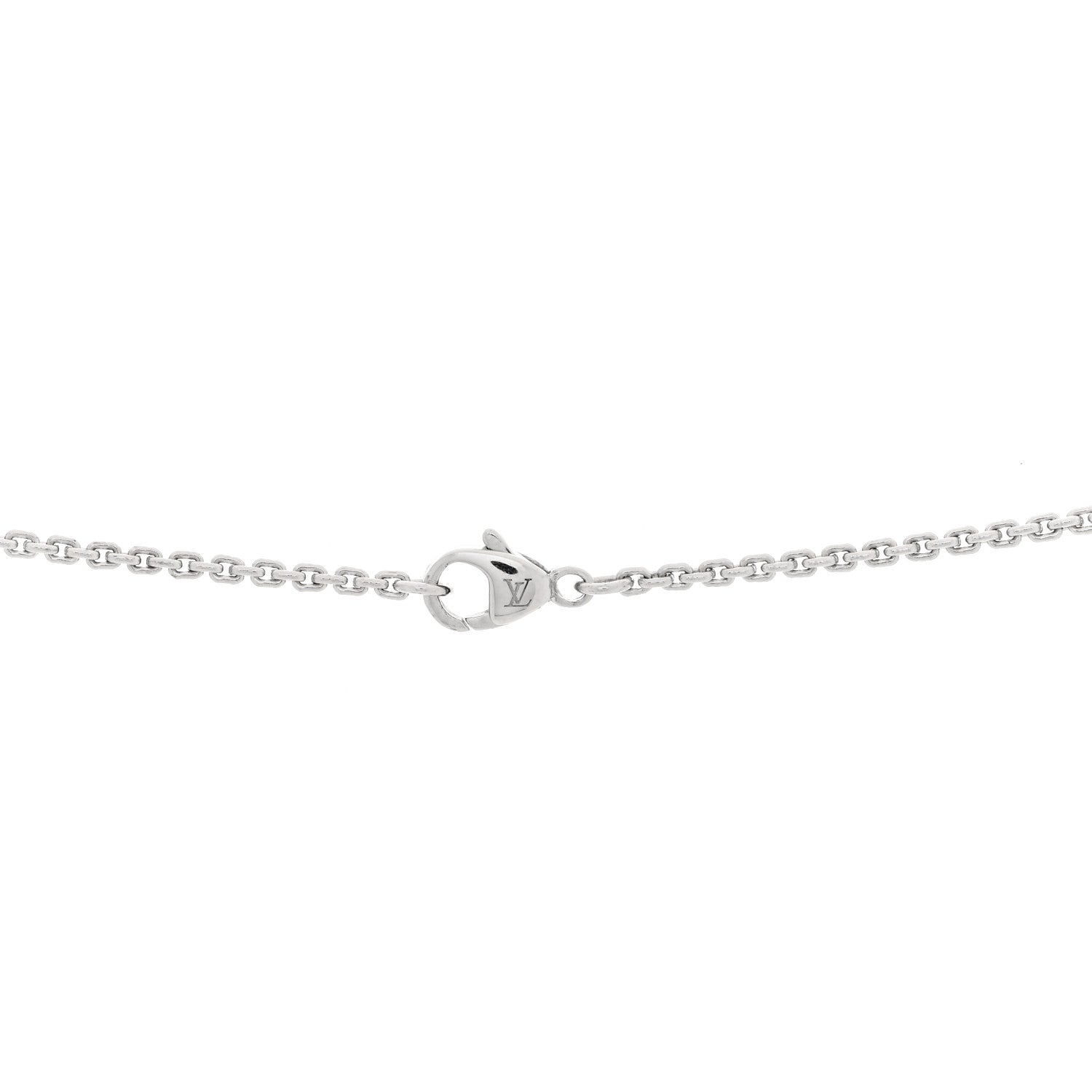 Louis Vuitton 18K White Gold Diamond LV Medium Pendant Necklace 3 of 3