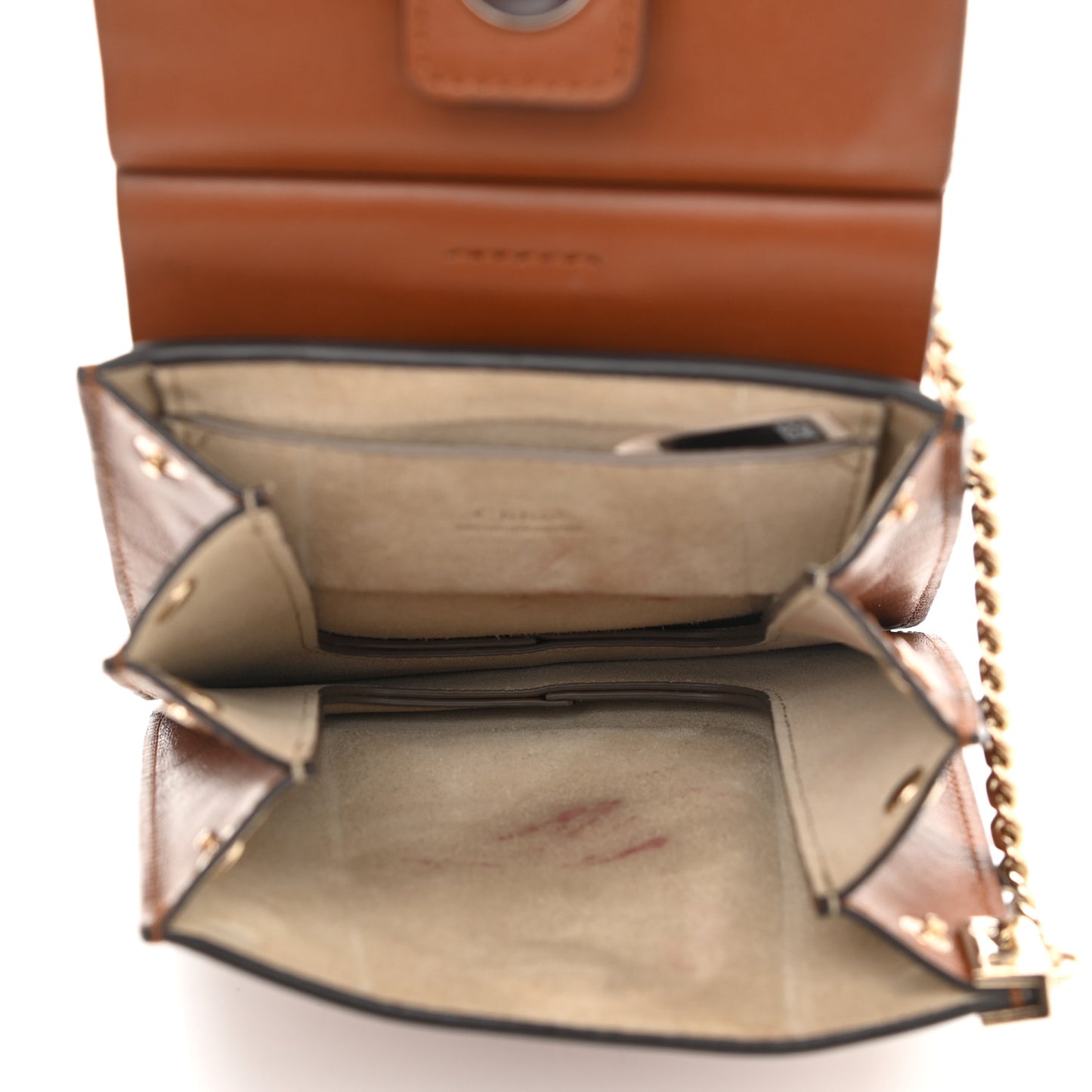 Suede Calfskin Mini Faye Bracelet Bag Tobacco