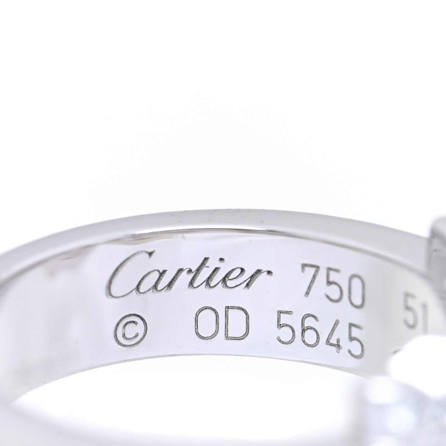 Cartier 18K White Gold Diamond C De Cartier Ring 51 5.75 4 of 5