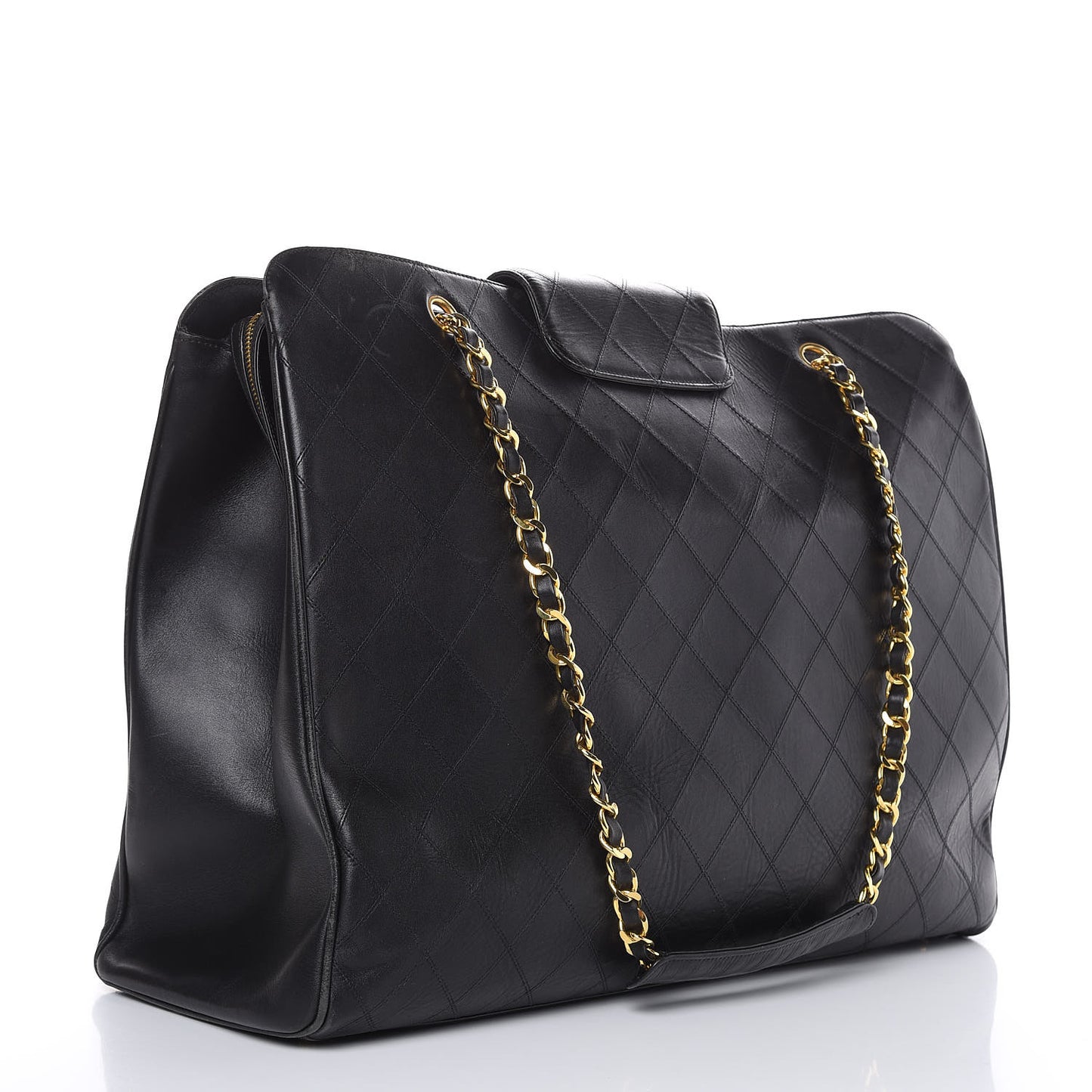 Calfskin Stitched XL Weekender Black
