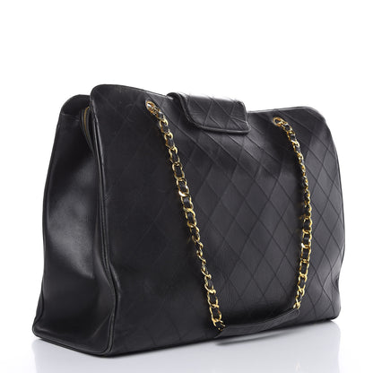 Chanel Calfskin Stitched XL Weekender Black 3 of 24