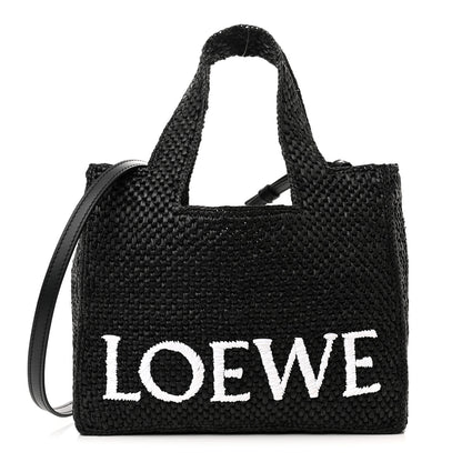 Loewe Raffia Small Paula's Ibiza Logo Tote Black White 1 of 9