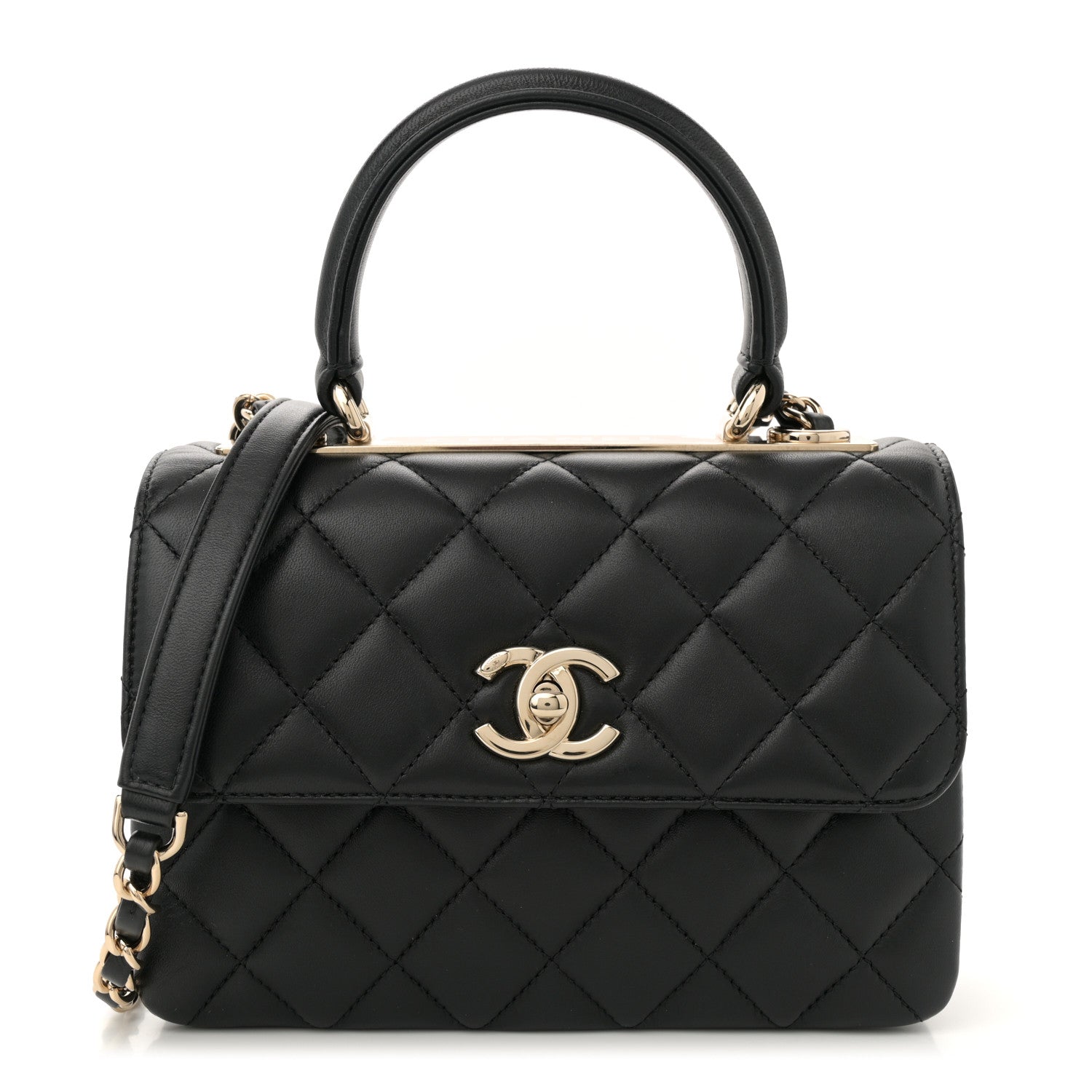 Chanel Lambskin Quilted Mini Trendy CC Dual Handle Flap Bag Black 1 of 12