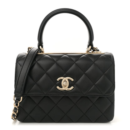 Chanel Lambskin Quilted Mini Trendy CC Dual Handle Flap Bag Black 1 of 12