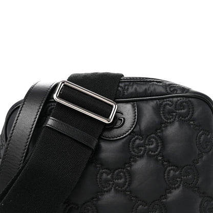 Gucci Nylon Calfskin Enamel GG Matelasse Shoulder Bag Black 8 of 10