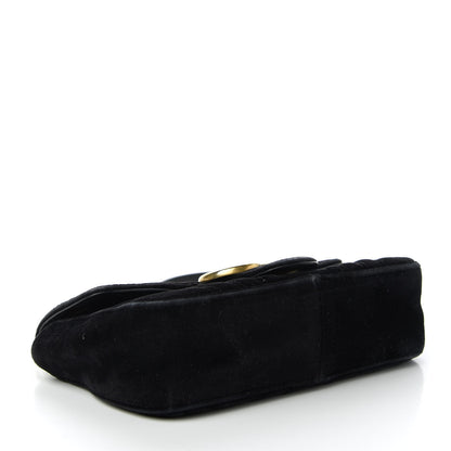 Gucci Velvet Matelasse Mini GG Marmont Shoulder Bag Black 4 of 11